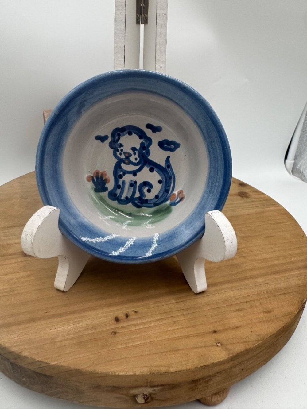 Vintage M.A. Hadley Small "Puppy" Bowl – Signed & Hand Painted Dog small origina